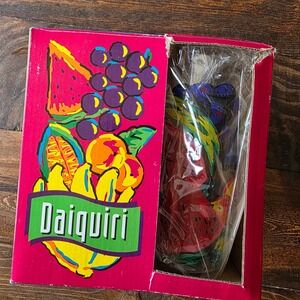 WC Designs vintage Coolers Daiquiri Acrylic‎ Barware Set of 4 Fruit Design 1995